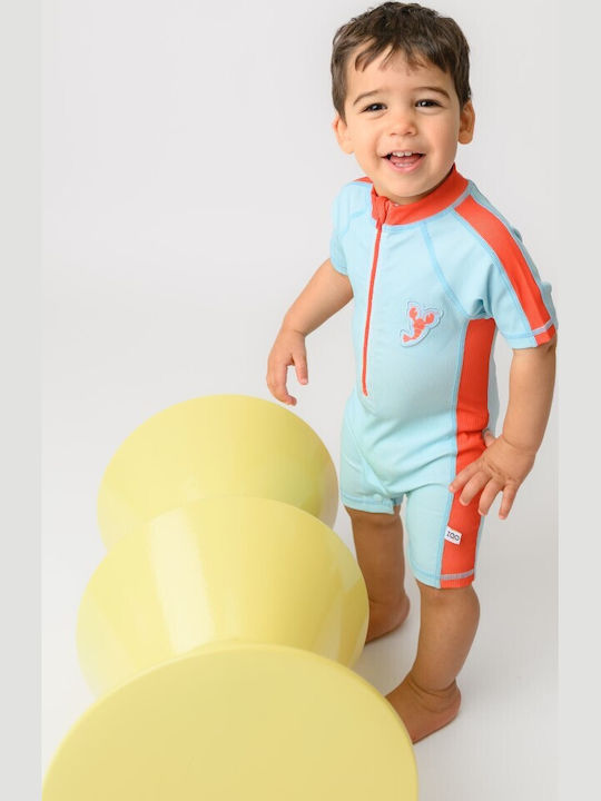 Zoocchini Kids One-Piece Swimwear Lobster Light Blue