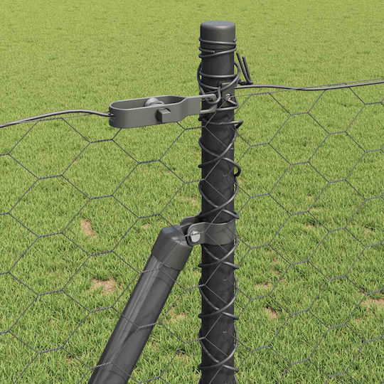 vidaXL Wire Fencing with PVC Coating Set Gray 1x25m