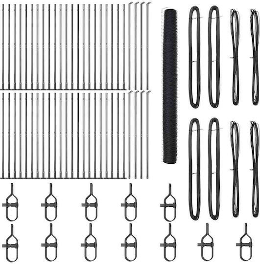 vidaXL Set Plasă de Sârmă Gri 1.4x1.4m