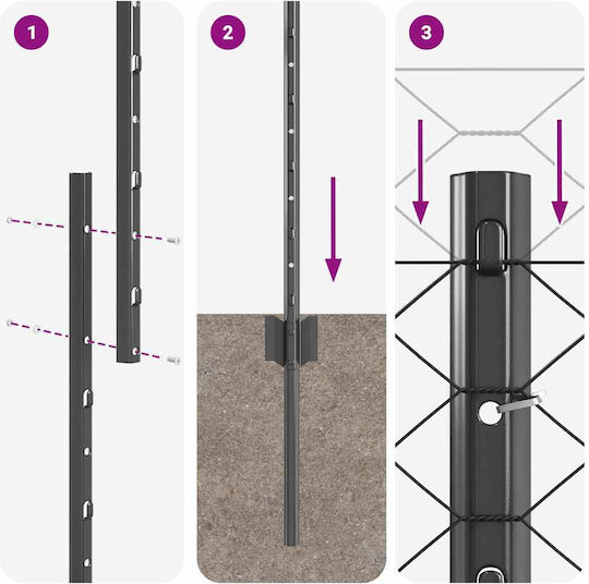 vidaXL Set Plasă de Sârmă Gri 1.4x100m