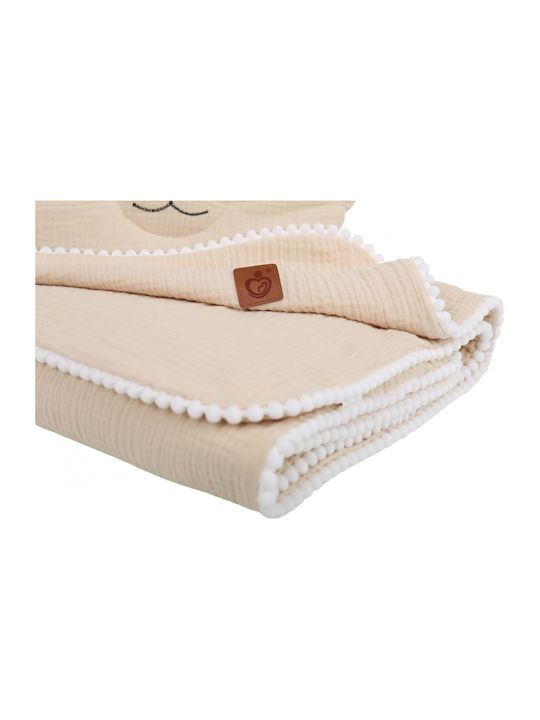 BabyMam Pătură Pepinieră Swaddling 100% Bumbac Bej Cu Animal 73x96cm
