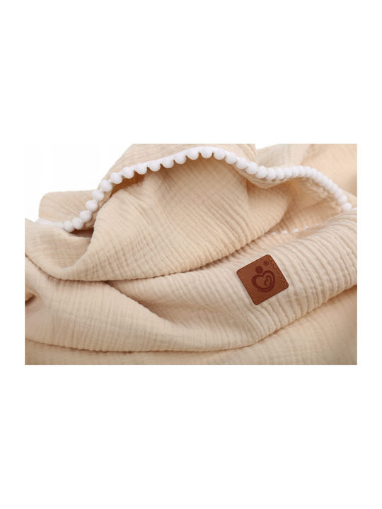 BabyMam Pătură Pepinieră Swaddling 100% Bumbac Bej Cu Animal 73x96cm