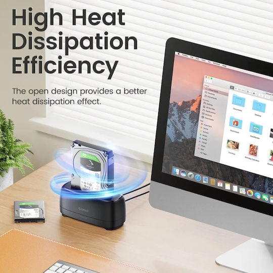 Orico Docking Station for SATA Hard Disks with USB-C / USB 3.2 Connection DD18C3-EU-BK-BP