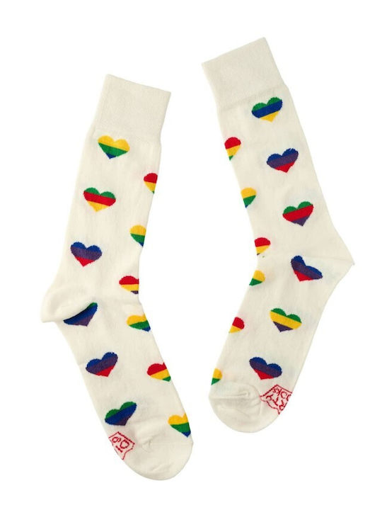 Dirty Socks Șosete White Hearts