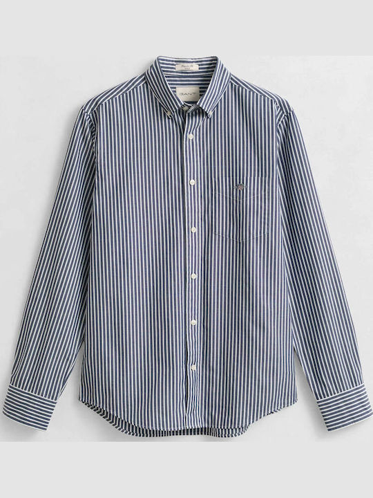 Long Sleeve Striped Shirt Blue