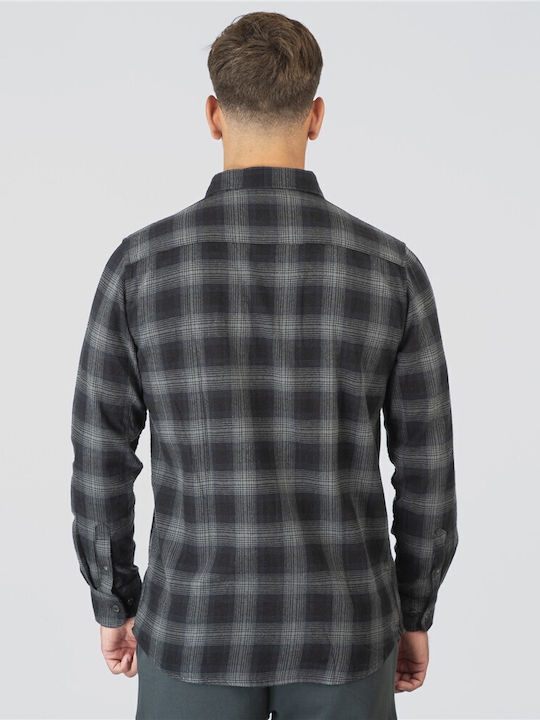 Long Sleeve Flannel Shirt in Regular Fit Checked Forest
