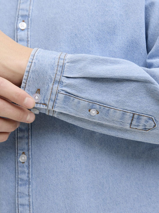 Long Sleeve Overshirt in Wide Line Blue 12279096 Light