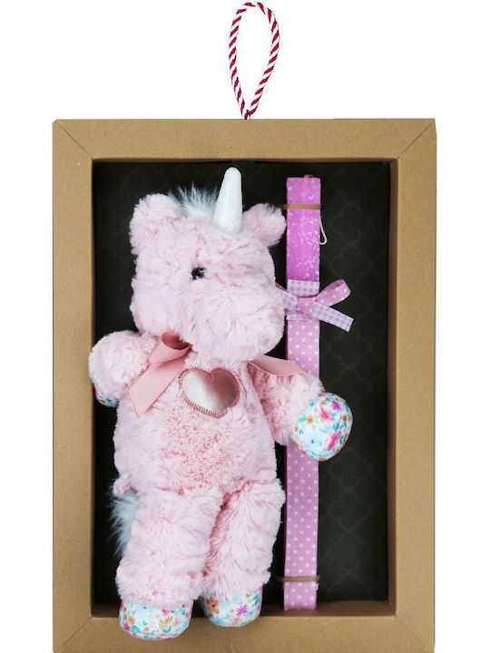 Unicorn Round Pink Easter Candle Unicorn Round Pink Easter Candle