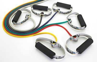 Thera-Band Gymtube Resistance Band Very Hard / Light with Handles Black