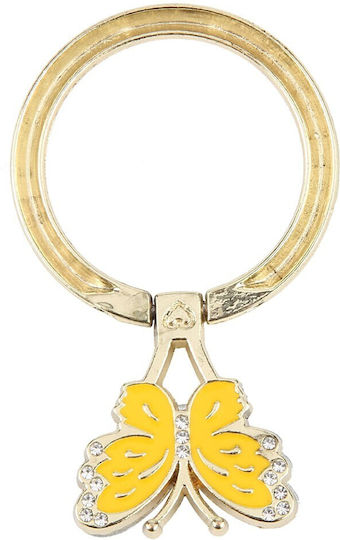 Butterfly Ring Holder Κινητού σε Κίτρινο χρώμα