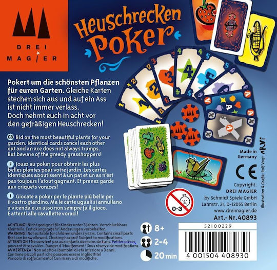 Επιτραπέζιο Παιχνίδι Heuschrecken Poker για 2-4 Παίκτες 8+ Ετών (EN) Drei Magier