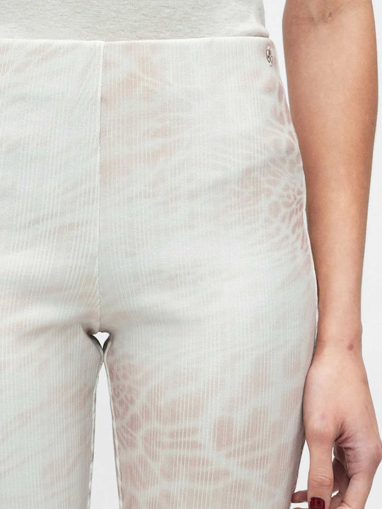 Women's Fabric Flared Trousers Ecru