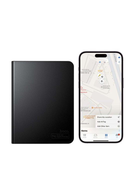 Passport Case Bluetooth Tracker Wireless Charging Apple Devices Hoco E91g Black