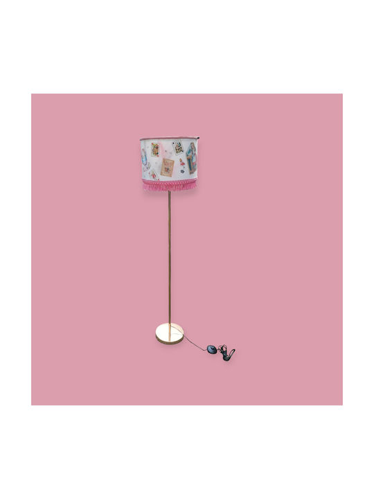 Oxygen Alice In Wonderland Floor Lamp Height 35xBase 1.65cm with E27 Lamp Bulb Gold