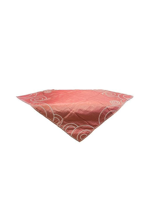 Kariert Tischdecke mit Stickerei Keramidi-Gold 85x85cm