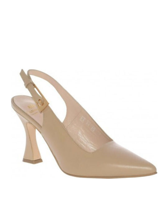 Leather Heels with High Heel Black