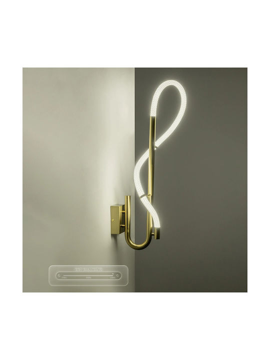 kelvo Modern Wall Lamp with Integrated LED and Adjustable Warm to Cool White Light Gold 30x30cm