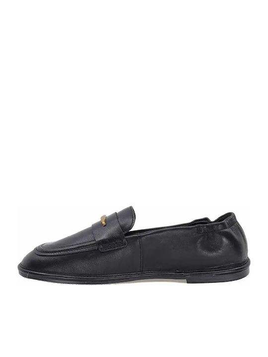 Leather Women's Moccasins in Black Colour