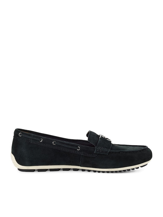 Leather Women's Moccasins in Blue Colour