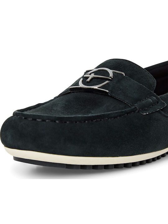 Leather Women's Moccasins in Blue Colour