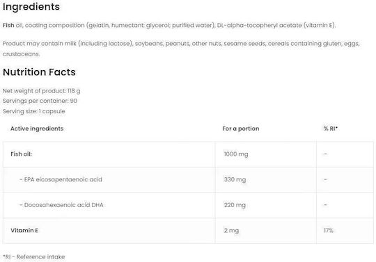 OstroVit Omega 3 Ultra Ιχθυέλαιο 90 κάψουλες