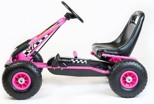 Go Kart Cu Un Loc Cu Pedală Inspirat Roz Pentru 3+ Ani