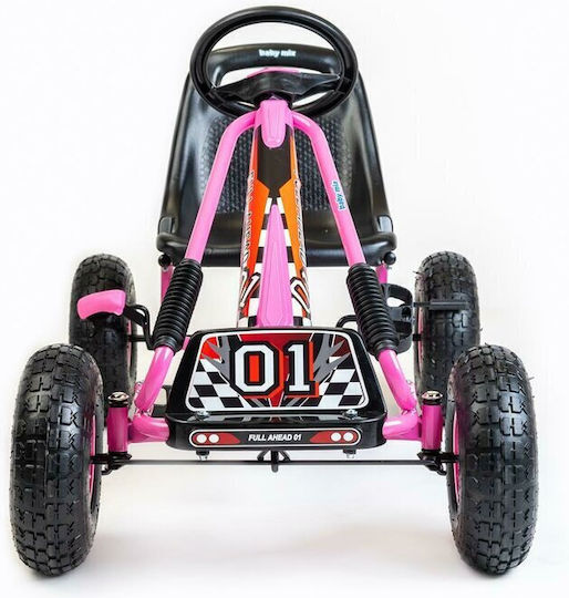 Go Kart Cu Un Loc Cu Pedală Inspirat Roz Pentru 3+ Ani
