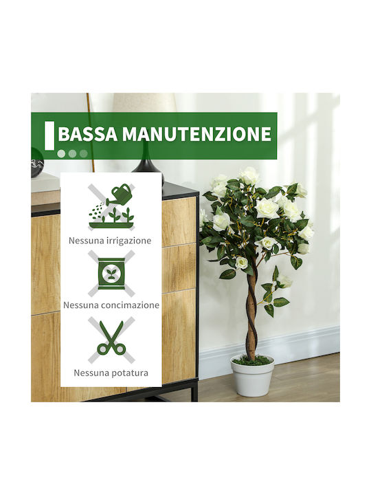 Outsunny Copac Artificial Plantă Artificială Ghiveci din Ciment Plantă Artificială