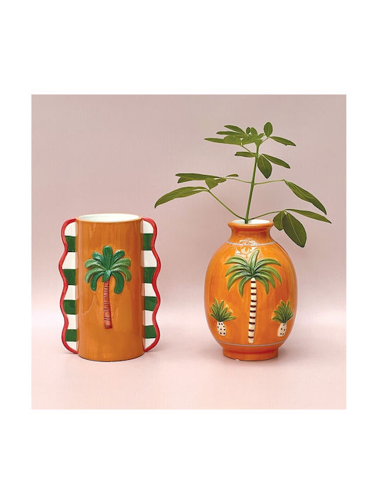 Selected by Pragmatic Decorative Ceramic Orange Vase 17.3x12.4xH23.4cm