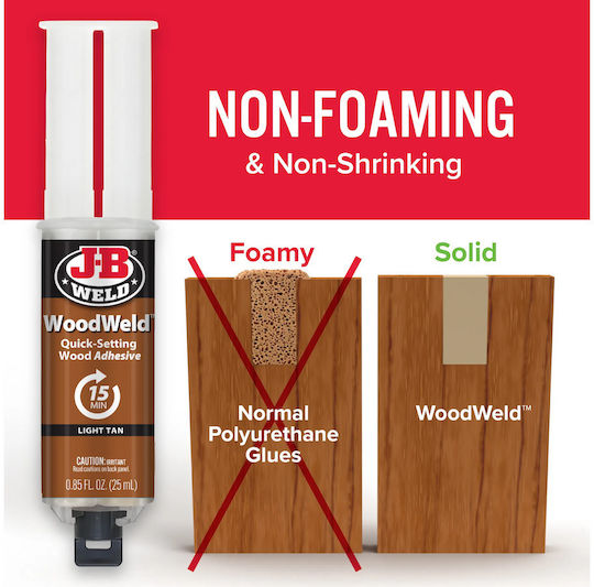Epoxy Konstruktions- und Schwerlastkleber J-b Weld Woodweld Spritze 25 Ml Hellbraun