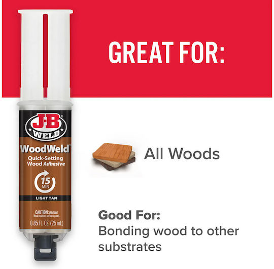 Epoxy Konstruktions- und Schwerlastkleber J-b Weld Woodweld Spritze 25 Ml Hellbraun