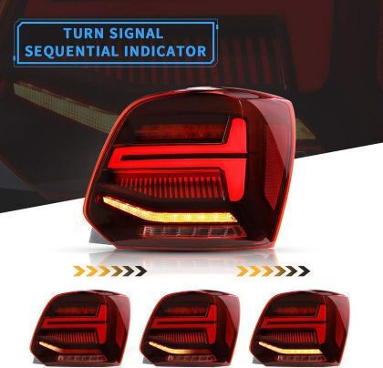 Led Taillights Vw Polo 2009-2017 Gti R Design Running Red Set 2 Pieces