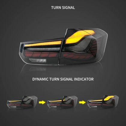 Led Taillights BMW F30 F80 2012-2019 GTS Design Running Light Smoked Set 2 Pieces