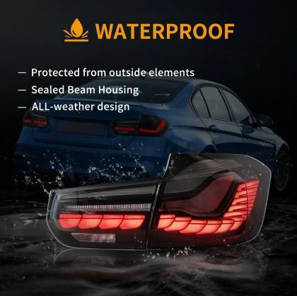 Led Taillights BMW F30 F80 2012-2019 GTS Design Running Light Smoked Set 2 Pieces