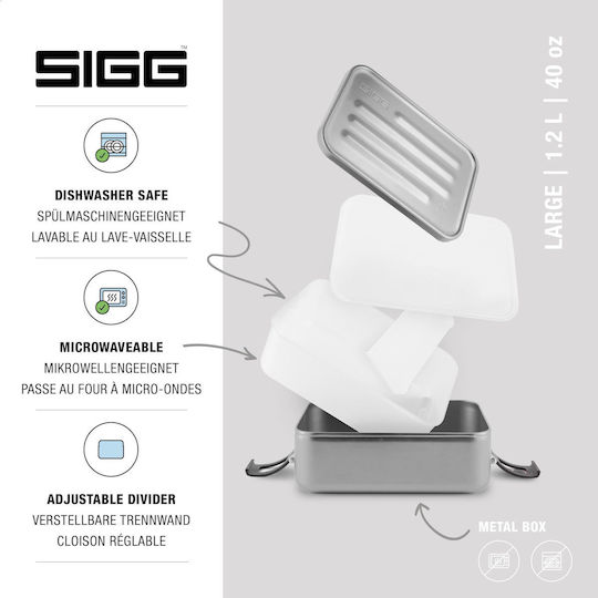 Sigg Кутия за Храна Inox Сребриста С Прегради 1.4л