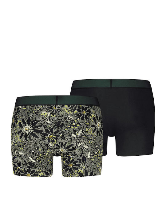 Boxeri pentru Bărbați Green/Black cu Imprimeuri 2 Pack