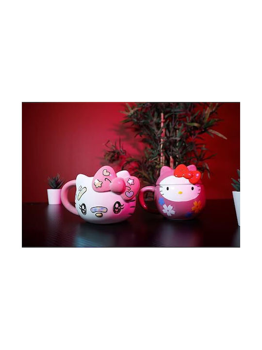 Konix Hello Kitty 3D Κούπα Κεραμική Ροζ 500ml