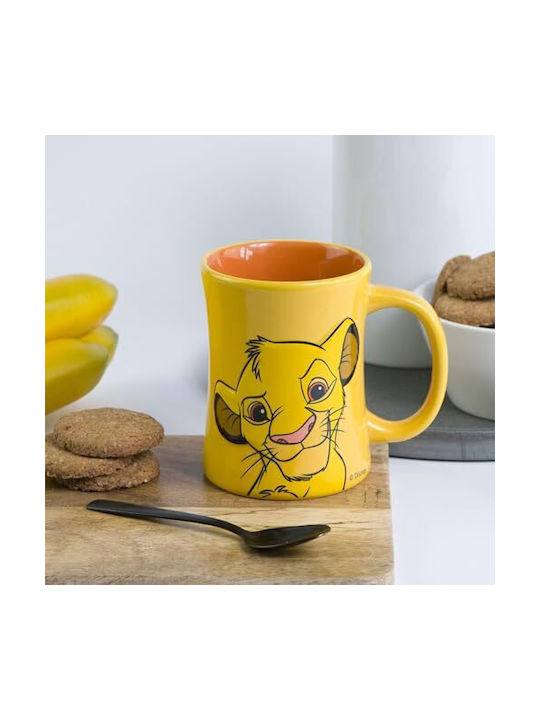 Disney Lion King Κούπα Κεραμική Κίτρινη 360ml