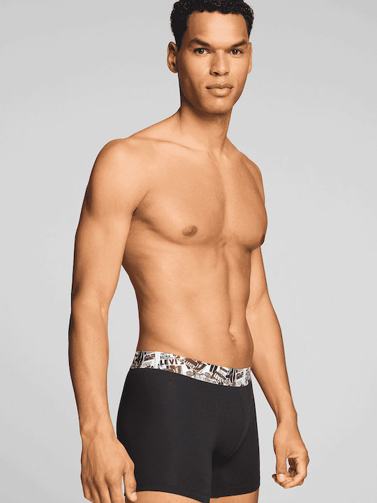 Herren Boxershorts Schwarz/Grau Mit Muster 2Pack
