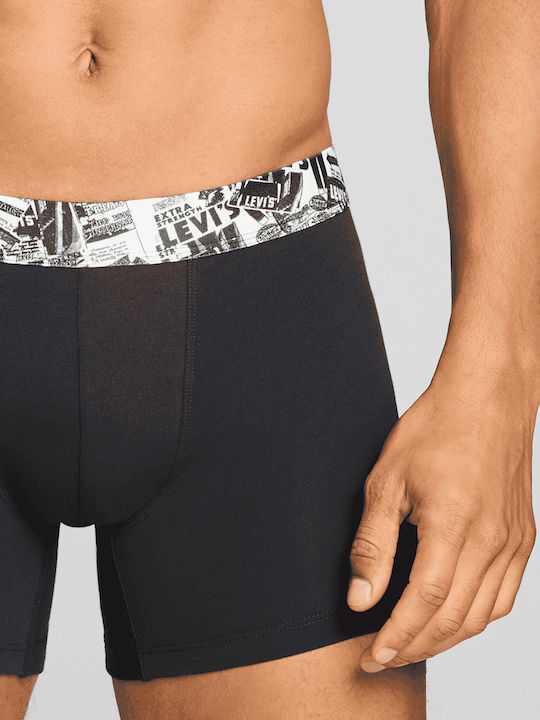 Herren Boxershorts Schwarz/Grau Mit Muster 2Pack