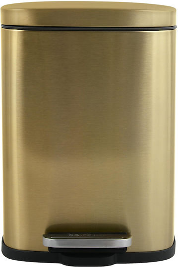 Dimitracas Akira 05392.014 Μεταλλικό Καλαθάκι Μπάνιου Soft Close 5lt Χρυσό