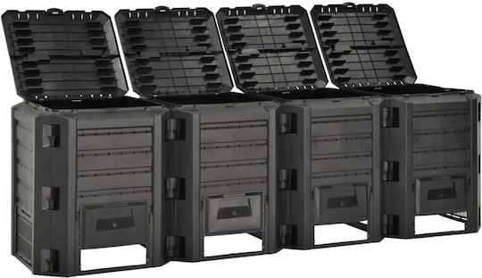 Recipient de Compostare Negru 1600 Litri 1200 L 1