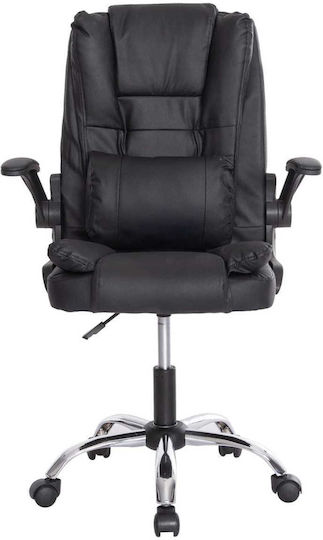 Freebox Office Chair with Adjustable Arms Black Velvet-Black Metal