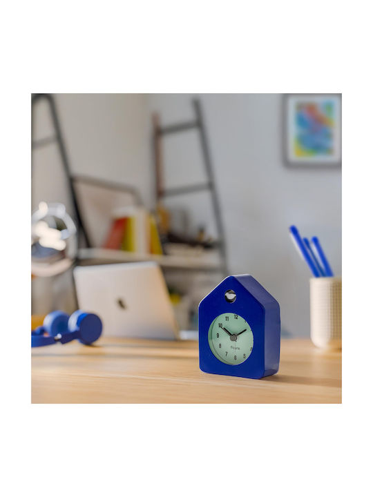 Fisura Silent Tabletop Clock with Indicators with Alarm Clock Blue