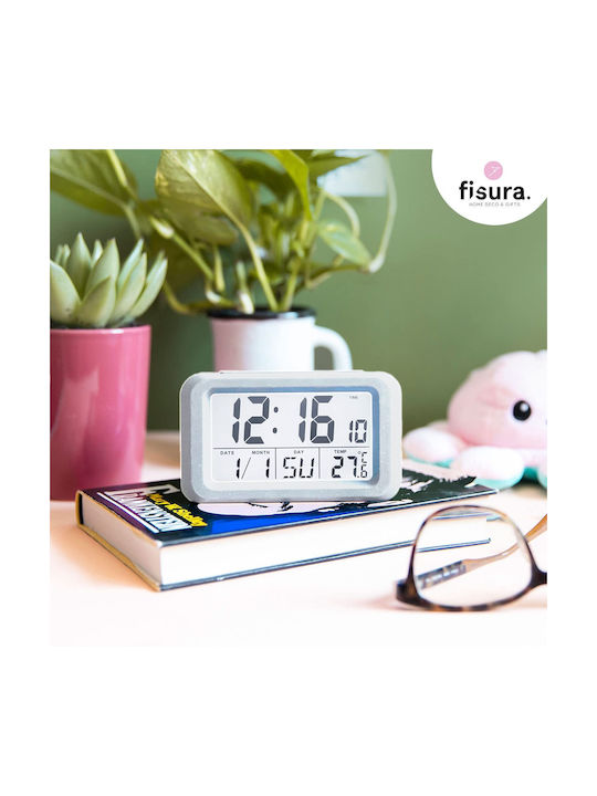 Fisura Tabletop Digital LED Clock with Alarm Clock White
