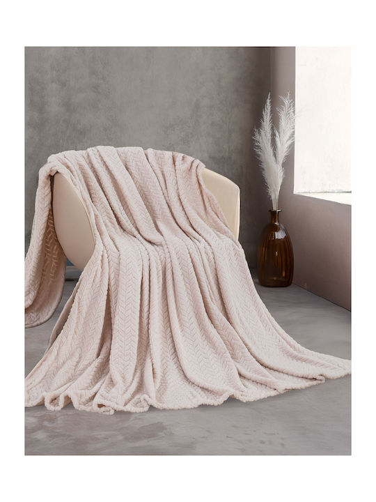 Rythmos Harmonie Pătură Polar Fleece Supraînălțată 220x240 cm Violet