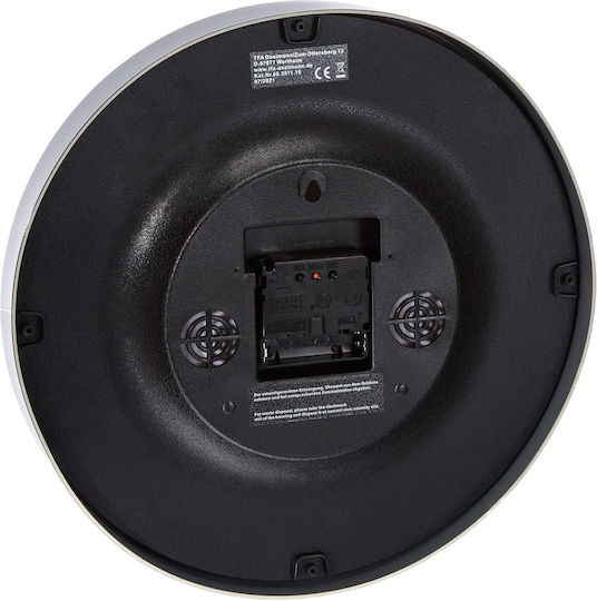 TFA Wall Clock Plastic Gray Ø30.2cm