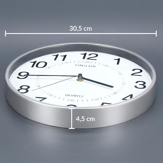 Unilux Wanduhr Metallisch Gray Ø30cm