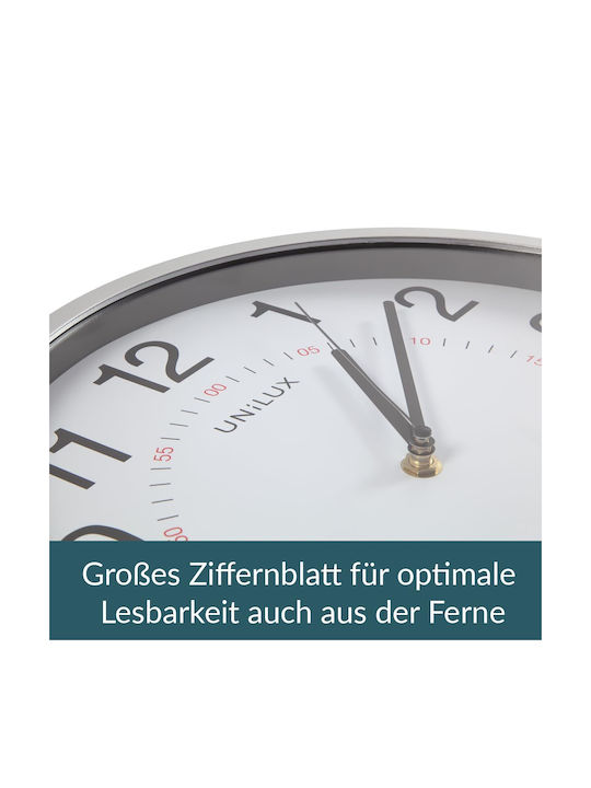Unilux Wanduhr Metallisch Gray Ø30cm