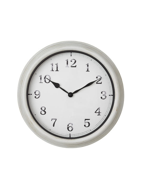 TFA Wanduhr Metallisch Weiß